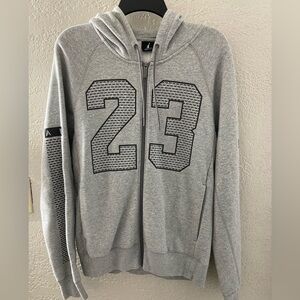 NWOT Nike Air Jordan Flight Fleece Men's Gray Zip-Up Hoodie Size‎ Small